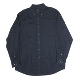 SADDLEBRED Mens Navy Blue Shirt L Cotton Blend Button Down Casual