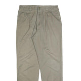 TOMMY HILFIGER Mens Cotton Blend Beige Regular Straight Trousers W36 L32 Classic
