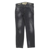 JACOB COHEN Womens Jeans Black Slim Straight Denim Raw W28 L28 Stylish