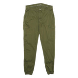 TALLY WEIJL Womens Cotton Blend Olive Slim Relaxed Cargo Trousers W32 L29
