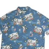 BATICK BAY Mens Blue Hawaiian Shirt XL Rayon Short Sleeve Summer Casual