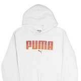 PUMA Mens White Hoodie M Cotton Casual Pullover Hooded Sweatshirt