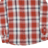 WRANGLER Mens Red & Blue Checked Shirt L Cotton Blend Casual Classic Button
