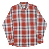 WRANGLER Mens Red & Blue Checked Shirt L Cotton Blend Casual Classic Button