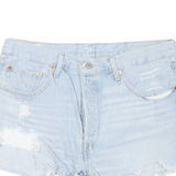 LEVI'S Womens Shorts Blue Casual Distressed M W34 Denim Summer Frayed Hem