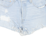 LEVI'S Womens Shorts Blue Casual Distressed M W34 Denim Summer Frayed Hem