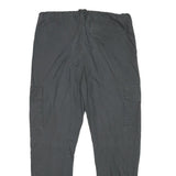 H&M Mens Cotton Blend Black Relaxed Cargo Trousers W30 L25 Casual Zip Pockets