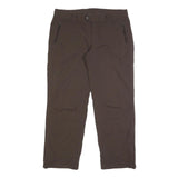 COLUMBIA Lined Womens Nylon Brown Relaxed Straight Trousers W36 L30 Outdoor Zip