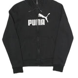PUMA Womens Black Full Zip Hoodie UK 12 Cotton Blend Casual Sportswear
