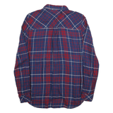 TOMMY HILFIGER Womens Blue & Red Checked Shirt L Button Front Cotton Blend