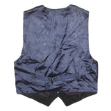 Mens Black Leather Button Jacket L Vest Plain Classic Fit Stylish