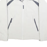 COLUMBIA Womens White & Grey Zip Jacket S Polyester Outdoor Sportswear