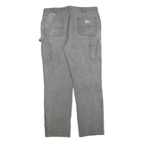 CARHARTT Mens Cotton Blend Grey Relaxed Fit Workwear Trousers W40 L36 Durable