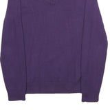 TOMMY HILFIGER Mens Purple Plain V-Neck Basic Knit Jumper M Cotton Casual