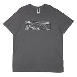 ADIDAS Mens Grey Graphic T-Shirt L Short Sleeve Crew Neck Cotton Blend Casual