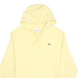 LACOSTE Mens Yellow Pullover Hoodie 2XL Cotton Blend Casual Sweatshirt