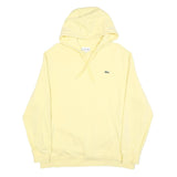 LACOSTE Mens Yellow Pullover Hoodie 2XL Cotton Blend Casual Sweatshirt