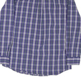 CHAPS Mens Blue & White Check Shirt M Button-Down Collar Long Sleeve Casual