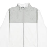 FILA Womens White & Grey Casual Polyester Jacket L Zip Plain Warm Soft