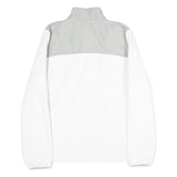 FILA Womens White & Grey Casual Polyester Jacket L Zip Plain Warm Soft