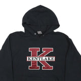 JERZEES Mens Black & Burgundy Kentlake Pullover Hoodie L Cotton Blend