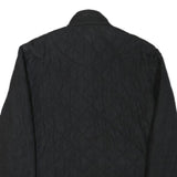 BARBOUR Mens Black Quilted Jacket L Polyester Blend Button Closure Classic Fit
