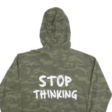 TWIN TIP Womens Green Camouflage Hooded Jacket XL Cotton Blend Zip Casual