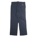 DICKIES Mens Regular Fit Navy Blue Cotton Blend Trousers W32 L28 Workwear Casual