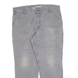 CARHARTT Mens Grey Cotton Blend Relaxed Fit Straight Leg Trousers W38 L30