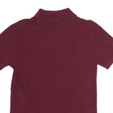 POLO RALPH LAUREN Mens Maroon Short Sleeve Plain Polo Shirt S Slim Fit