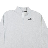 PUMA Womens Grey 1/4 Zip Sweatshirt 3XL Cotton Blend Pullover Casual