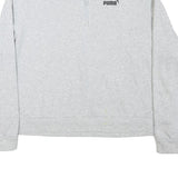 PUMA Womens Grey 1/4 Zip Sweatshirt 3XL Cotton Blend Pullover Casual