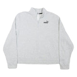 PUMA Womens Grey 1/4 Zip Sweatshirt 3XL Cotton Blend Pullover Casual