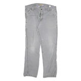 CARHARTT Mens Cotton Blend Grey Relaxed Fit Straight Leg Trousers W34 L29