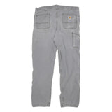 CARHARTT Mens Cotton Blend Grey Relaxed Fit Straight Leg Trousers W34 L29