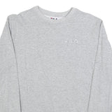 FILA Mens Grey Crew Neck S Embroidered Logo Sweatshirt Cotton Blend