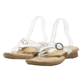 BASS Flip Flop Sandals White Leather Womens UK 7