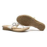 BASS Flip Flop Sandals White Leather Womens UK 7