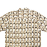 IVY CREW Mens Brown Check Rayon Shirt M Casual Short Sleeve Button Collar