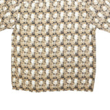 IVY CREW Mens Brown Check Rayon Shirt M Casual Short Sleeve Button Collar