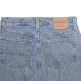 LEVI'S Womens Blue Denim Mini Cotton Blend Skirt S Raw Hem Casual Summer