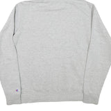 CHAMPION Mens Grey Pullover Hoodie M Embroidered Logo Cotton Blend
