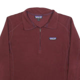 PATAGONIA Womens Maroon Jumper Plain 1/4 Zip Pullover M Polyester Outdoor