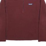 PATAGONIA Womens Maroon Jumper Plain 1/4 Zip Pullover M Polyester Outdoor