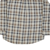 POINTS WEST Mens Beige Brown Check Shirt M Button Down Collar Long Sleeve Cotton