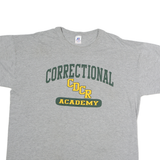 RUSSELL ATHLETIC Mens Grey Correctional CDCR Academy Graphic T-Shirt M Short