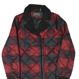 PENDLETON Womens Red & Black Quilted Jacket M Polyester Blend Zip Closure