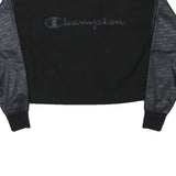 CHAMPION Womens Black & Charcoal Sweatshirt Crew Neck XS Embroidered Logo