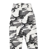 Womens Camo Print Cotton Blend Relaxed Cargo Trousers W22 L26 Elastic Cuffs