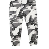 Womens Camo Print Cotton Blend Relaxed Cargo Trousers W22 L26 Elastic Cuffs